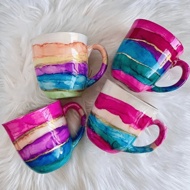Tazas decoradas con resina